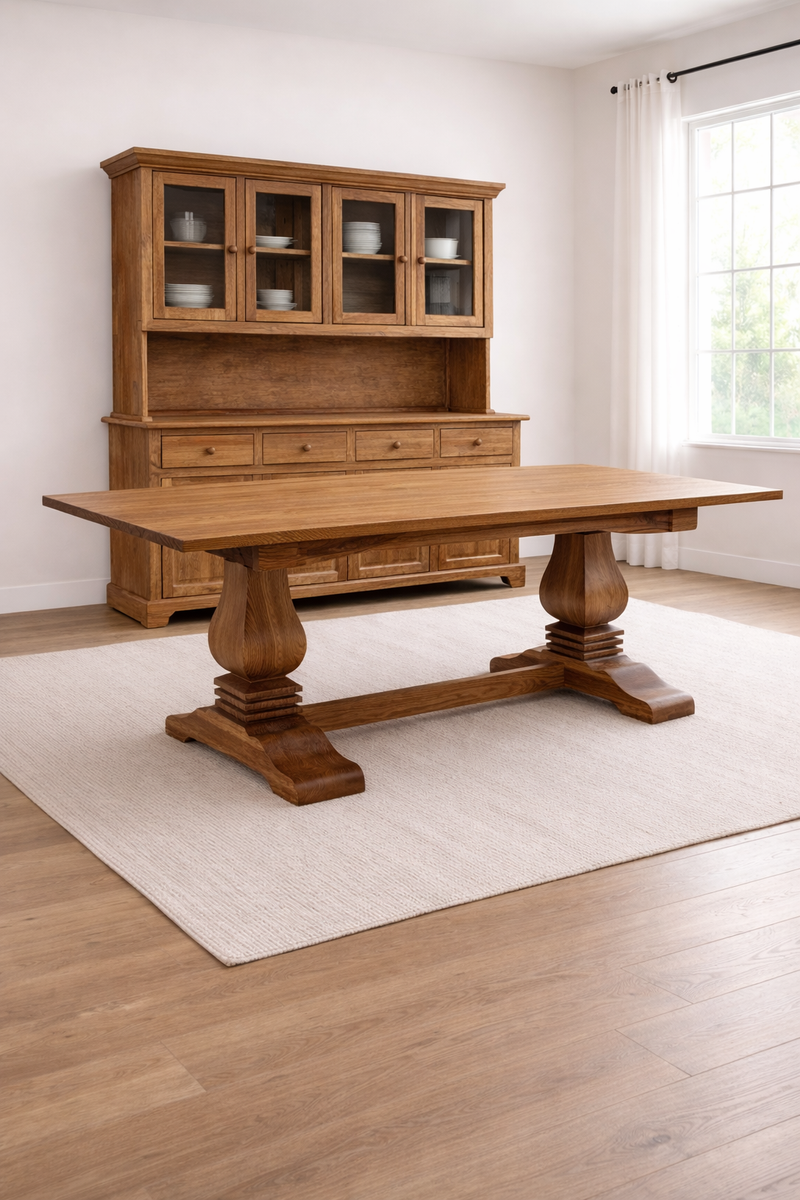 Flora double pedestal table