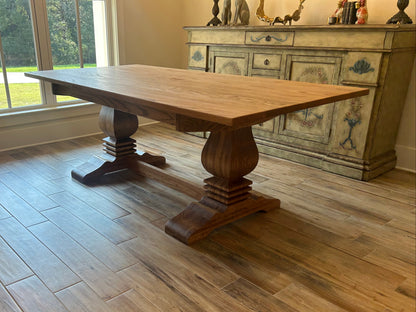 Flora Farmhouse Double Pedestal Table