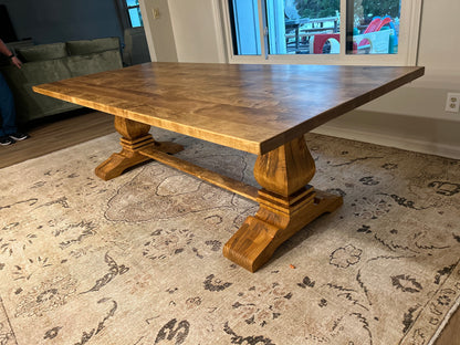Flora Farmhouse Double Pedestal Table