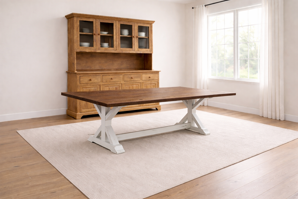 Classic X frame farmhouse table